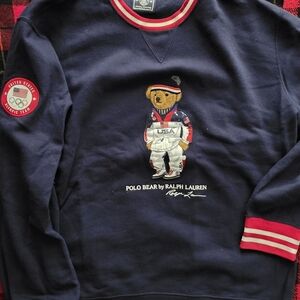Polo by Ralph Lauren Navy Sweater with Bear and USA Design